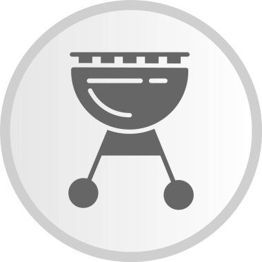 BBQ Izgara Kabartma Çemberi Gri Simgesi