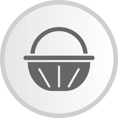 Gıda Sepeti Kabartma Çemberi Gri Simgesi