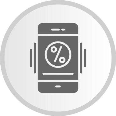 Faiz Oranı Gri Çember Simgesi