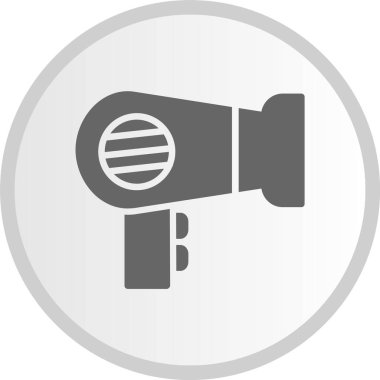 Saç Kurutma Kabartması Gri Çember Simgesi