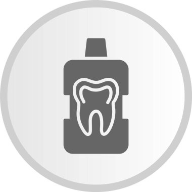 Ağız gargarası Gri Çember Simgesi