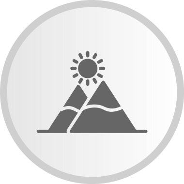 Dağ Kabartma Çemberi Gri Simgesi