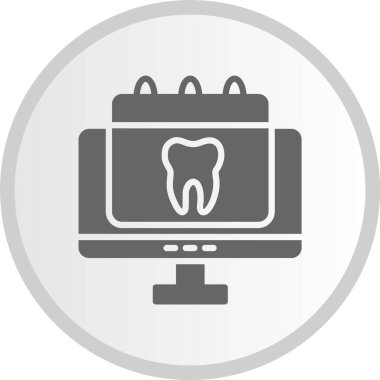 Çevrimiçi Randevu Gri Çember Simgesi