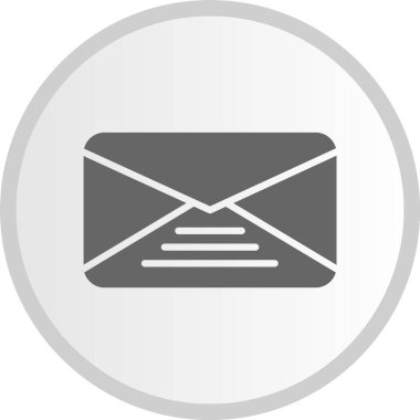 Zarf Kabartma Çemberi Gri Simgesi