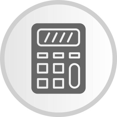 Hesap Makinası Gri Çember Simgesi