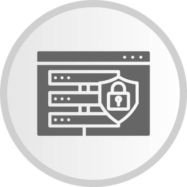 Veritabanı Güvenliği Gri Çember Simgesi