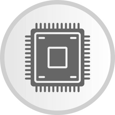 Çip Kabartması Gri Çember Simgesi