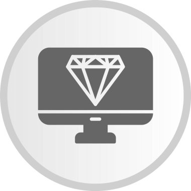 Elmas Kabartma Çemberi Gri Simgesi