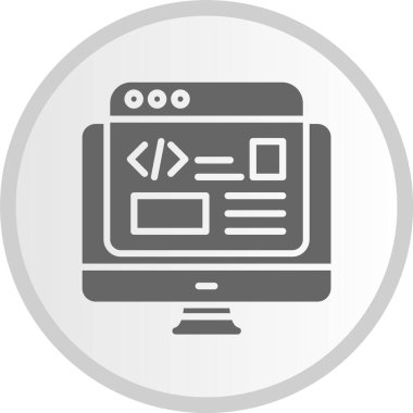 Arka Uç Geliştirici Gri Çember Simgesi