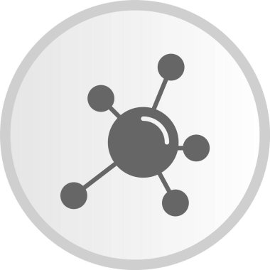 Zihin Vektörü Kabartma Çemberi Gri Simgesi