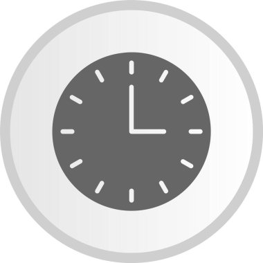 Saat Kabartması Gri Çember Simgesi