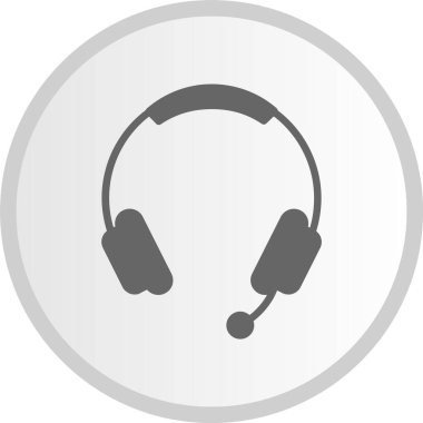 Kulaklık Gri Çember Simgesi