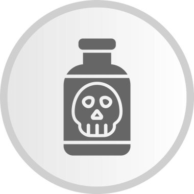 Zehirli Kabartma Çember Gri Simge