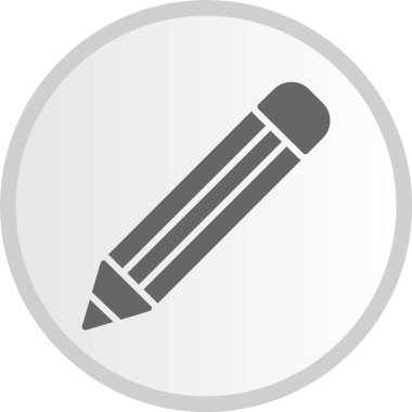 Kalem Kabartması Gri Çember Simgesi