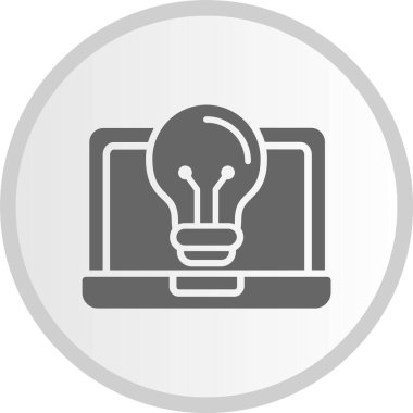 Ampul Kabartma Çemberi Gri Simgesi