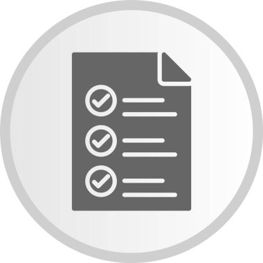 Tik İşareti Kabartması Gri Çember Simgesi