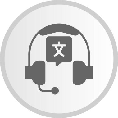 Kulaklık Gri Çember Simgesi