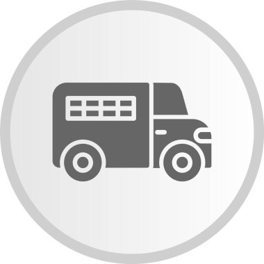 Polis Van Glyph Çemberi Gri Simgesi