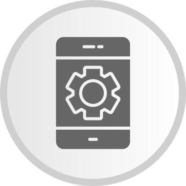 Cep Telefonu Kabartma Çemberi Gri Simgesi