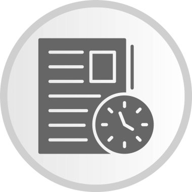 Sınav Vektörü Kabartma Çemberi Gri Simgesi