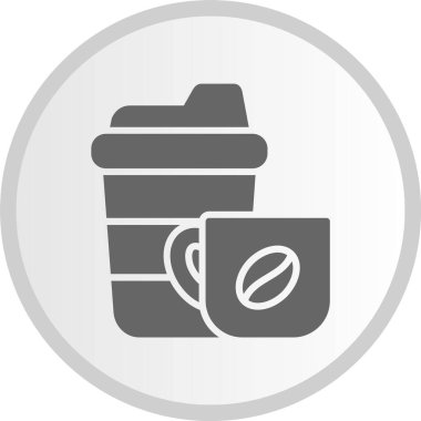 Kahve Kabartması Çember Gri Simge