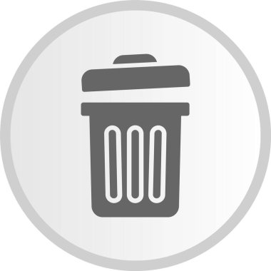 Çöp Kabartma Çemberi Gri Simgesi