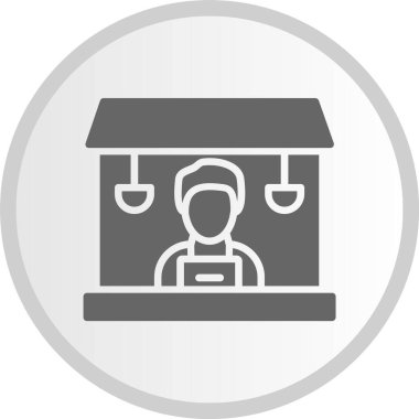 Ofis Kabartması Gri Çember Simgesi