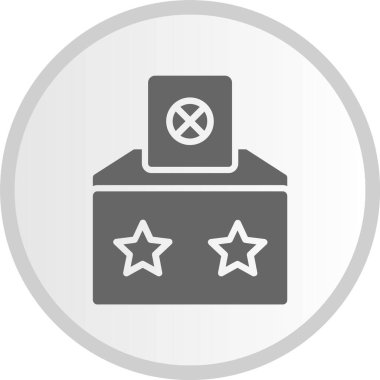 Oy Kutusu Kabartma Çemberi Gri Simgesi