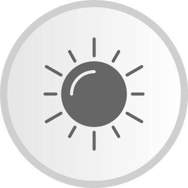 Güneş Kabartması Çember Gri Simge