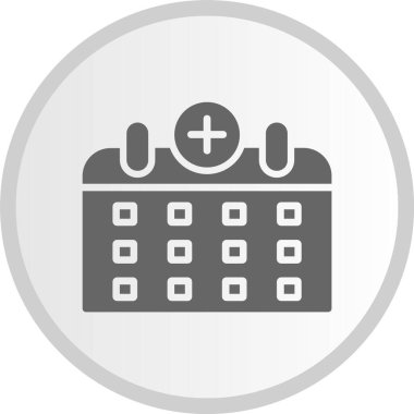 Tıbbi Takvim Gri Çember Simgesi