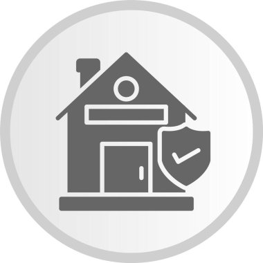 Ev Koruma Sembolü Gri Çember Simgesi