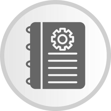 Not Defteri Kabartma Çemberi Gri Simgesi