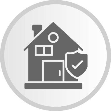 Ev Sigortası Kabartma Çemberi Gri Simgesi