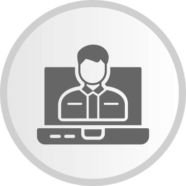 Kullanıcı Kabartma Çemberi Gri Simgesi