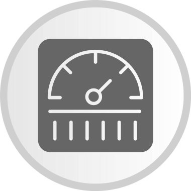 Metre Kabartma Çemberi Gri Simgesi