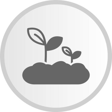 Filiz Kabartma Çemberi Gri Simgesi