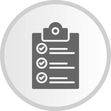 Kontrol Listesi Kabartma Çemberi Gri Simgesi