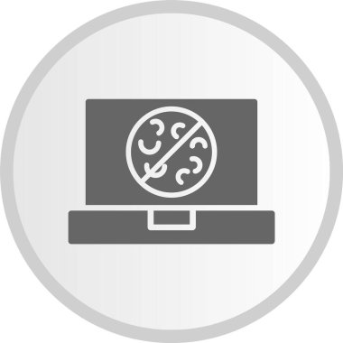 Anti Virüs Kabartma Çemberi Gri Simgesi