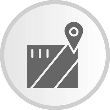 Harita Kabartma Çemberi Gri Simgesi