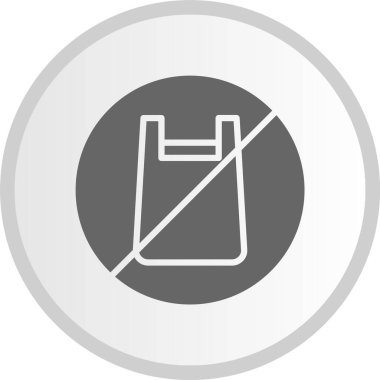 Plastik Torba Kabartması Yok Gri Çember Simgesi