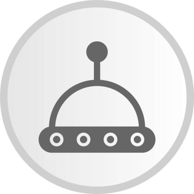 Ufo Kabartma Çemberi Gri Simgesi
