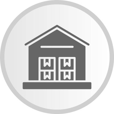 Depo Kabartması Gri Çember Simgesi