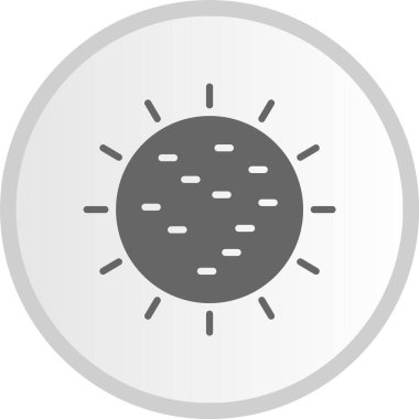 Güneş Kabartması Çember Gri Simge