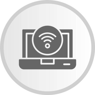 Wifi Kabartma Çemberi Gri Simge