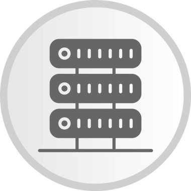 Sunucu Kabartması Gri Çember Simgesi