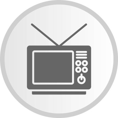 Tv Kabartma Çemberi Gri Simgesi
