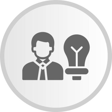 Girişimci Kabartması Gri Çember Simgesi