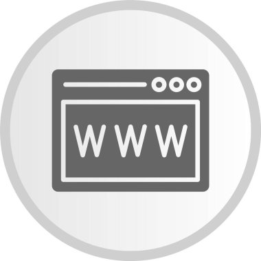 Web Sitesi Kabartma Çemberi Gri Simgesi