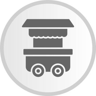 Gıda Tramvayı Kabartması Gri Çember Simgesi