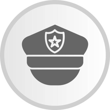 Şapka Kabartması Gri Çember Simgesi